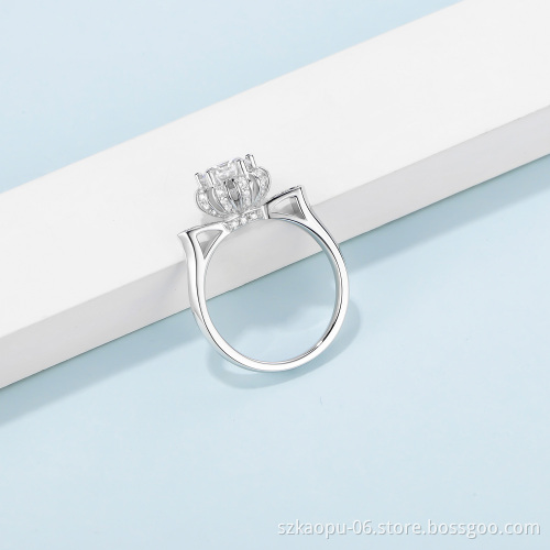 Simplest Engagement Silver Ring For Women Wedding Ring Four Prong Crystal  925 Silver Jewelry Rings For Anniversary